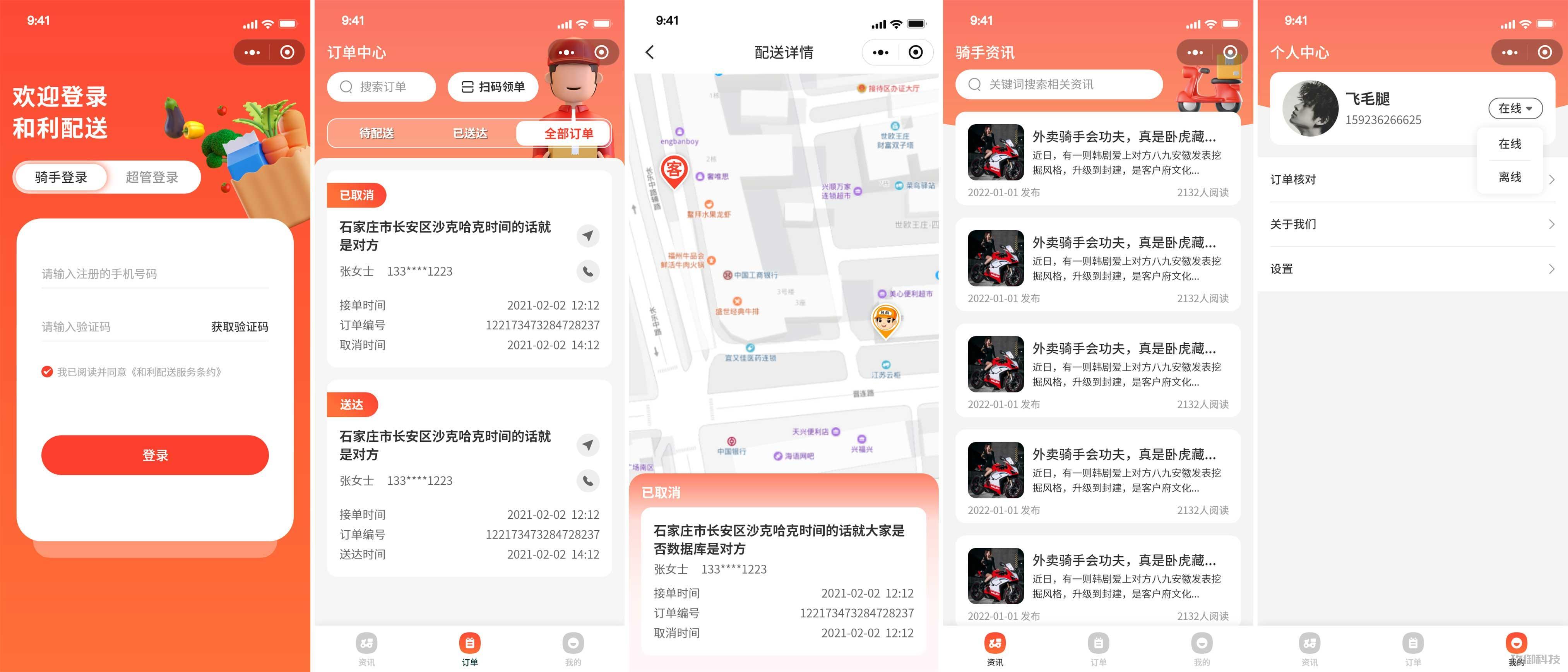 合利骑手端微信小程序 移动互联网 第1张